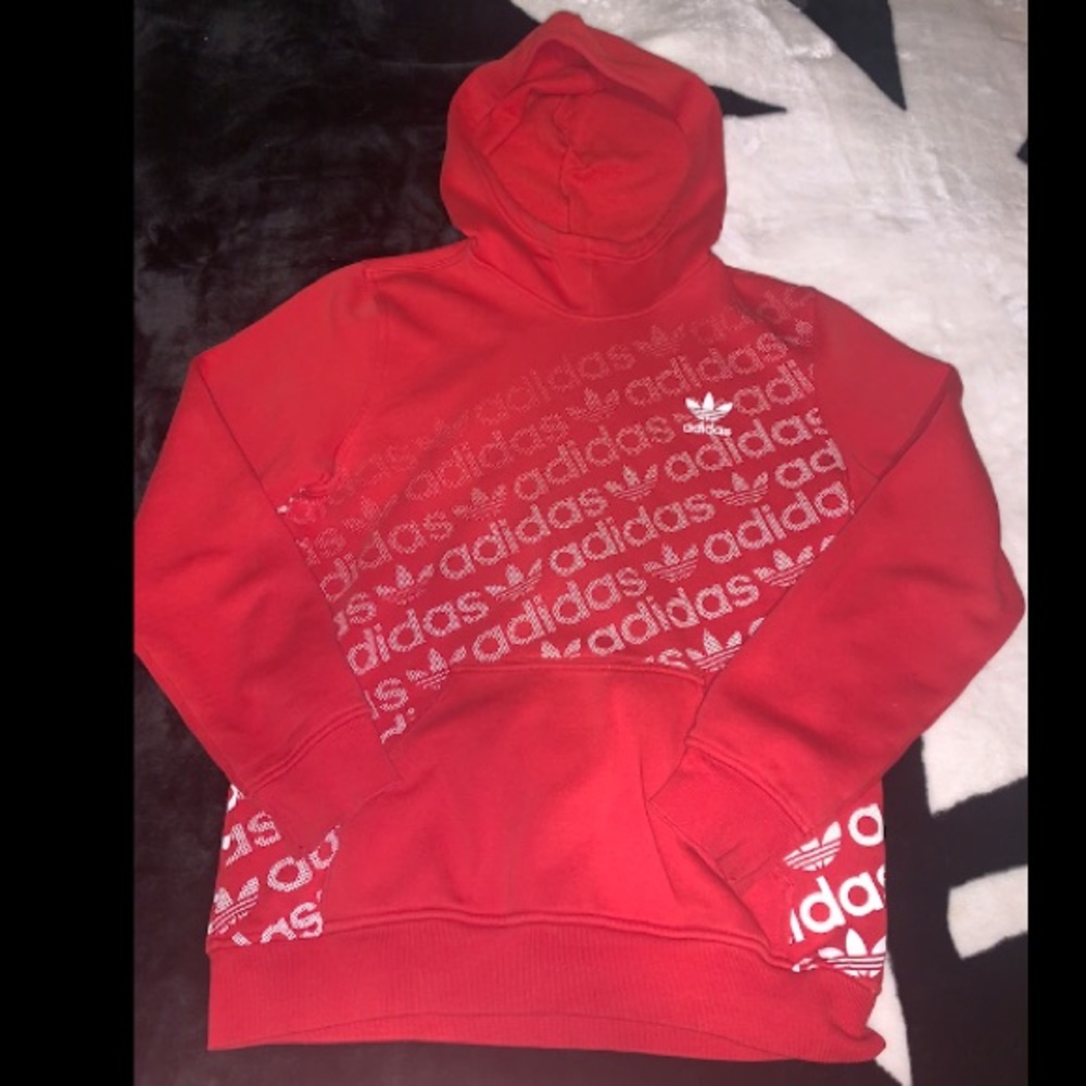 Adidas Red Pullover Hoodie